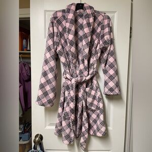 Victoria's Secret Pink and Black Plaid Robe